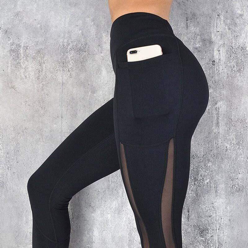 Gray anti-cellulite high-waisted push-up leggings with slimming